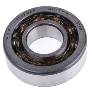 SKF Single Row Angular Contact Ball Bearing 17 mm ID, 40 mm OD, 12 mm Race Width 7203 BEP