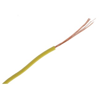 Staubli Yellow Equipment Wire 27 AWG, 26/0.07 mm Core Strands, 100 m Length, Copper Conductor, PVC Jacket 285-7690