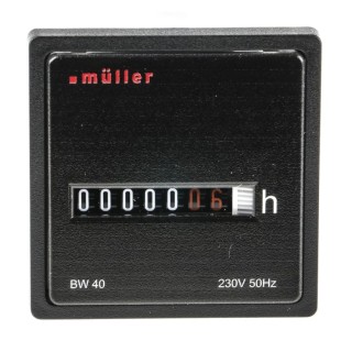 Muller 5 Digit Motor Driven Hour Counter 230VAC, Panel Mount BW40