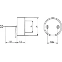 EMCT 90 dB Through Hole Continuous Internal 11.2 mm Piezo Buzzer Component 12 V AC/DC UEB 025/12-36V AC/DC