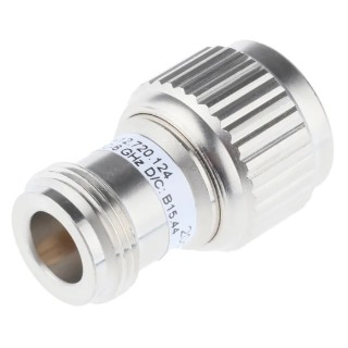 Radiall RF Attenuator Straight 20 dB, N Plug to N Socket, 2-6 GHz, 50Ω, Nickel Plated R412720124