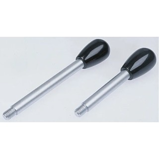 Elesa Lever Arm with Male Thread M10 x 14 mm, Length 180 mm, Black Duroplast Handle, Steel Shaft 4104