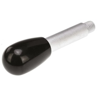 Elesa Lever Arm with Male Thread M8 x 9 mm, Duroplast Handle and Steel Shaft, Black, Length 67mm 4002