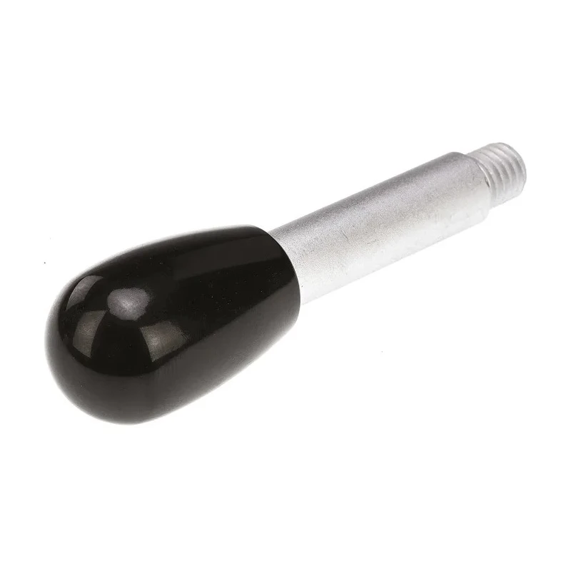 Elesa Lever Arm with Male Thread M8 x 9 mm, Duroplast Handle and Steel Shaft, Black, Length 67mm 4002