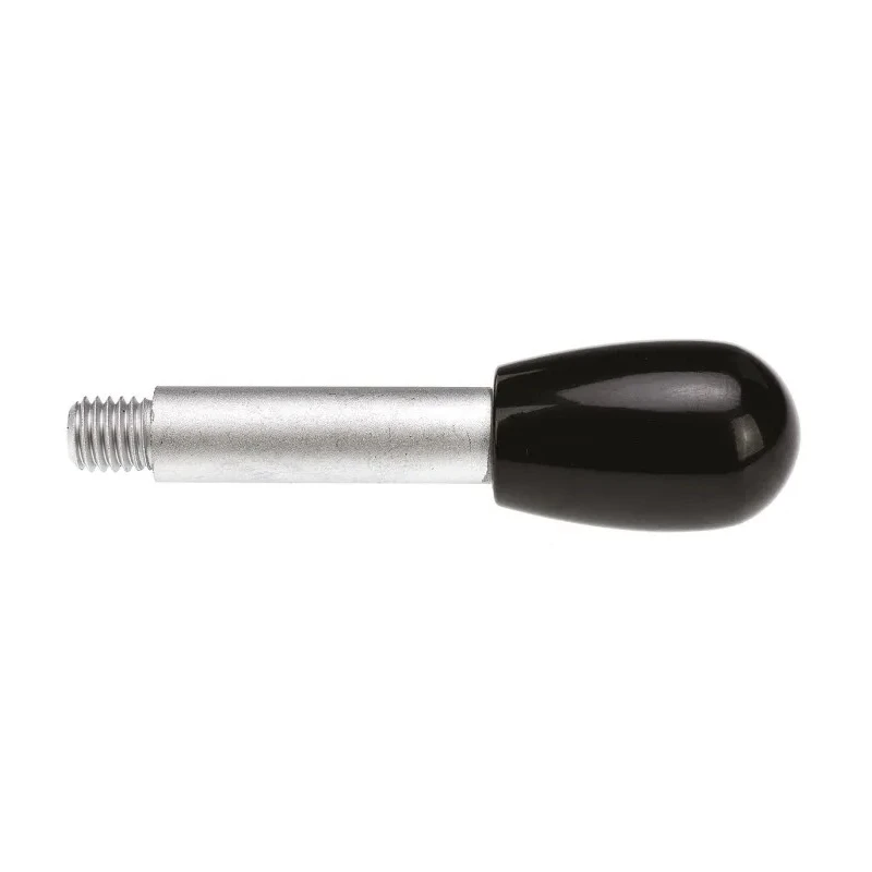Elesa Lever Arm with Male Thread M8 x 9 mm, Duroplast Handle and Steel Shaft, Black, Length 67mm 4002