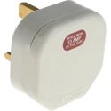 RS PRO 13A 250V UK Mains Plug White Thermoplastic Body Clamp 854-403