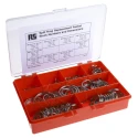 RS PRO Split Ring Kit Carbon Spring Steel Nickel Plated, 154 Pieces, UK Origin 866-608