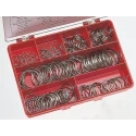RS PRO Split Ring Kit Carbon Spring Steel Nickel Plated, 154 Pieces, UK Origin 866-608