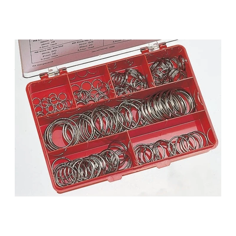 RS PRO Split Ring Kit Carbon Spring Steel Nickel Plated, 154 Pieces, UK Origin 866-608