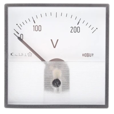 HOBUT PD7 Series Analogue Voltmeter AC, 72 mm Cutout Height and Width, IEC Standard PD72MIS250V/2-003