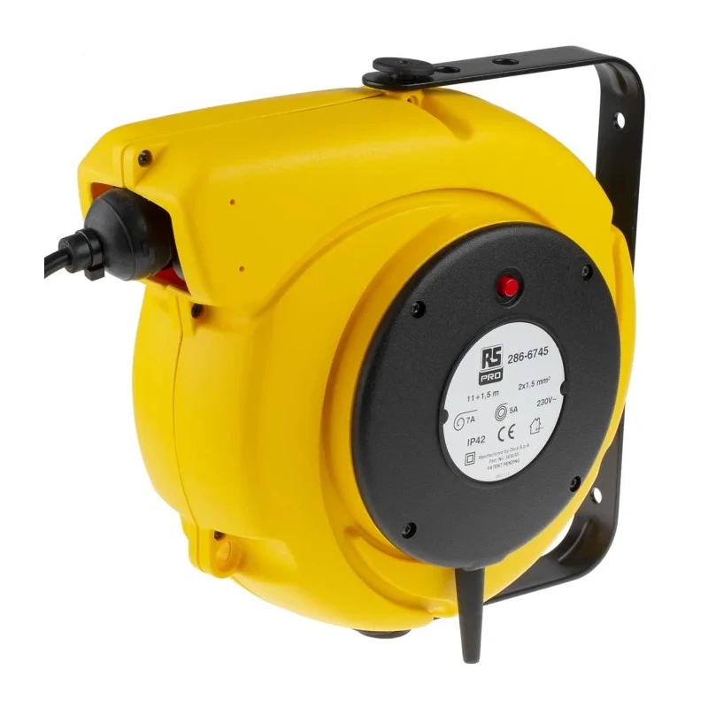 RS PRO Heavy-Duty 11 m Cable Reel, 230V, 10A, Auto Rewind, IP42, Polyvinyl Chloride Jacket IP42