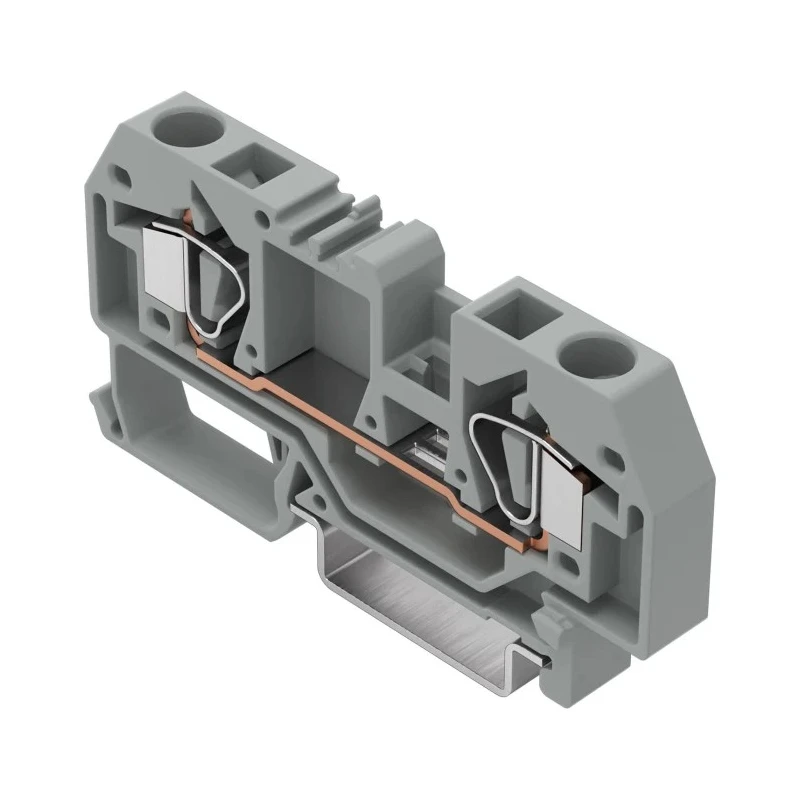 WAGO 282 Series Feed Through Terminal Block Grey, 6mm² Cable CSA, 1-Level, Cage Clamp Termination 282-901
