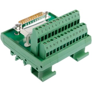 Phoenix Contact FLKM-D25 SUB/S Series 25-Contact Male Interface Module D-Sub Connector DIN Rail Mount 2.5A 2281144
