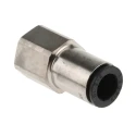 Legris LF3000 Series Pneumatic Fitting Female 1/4 in G Threaded-to-Tube Push-In 8mm Nickel Plated Brass 80°C 20 bar LF3000