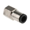 Legris LF3000 Series Pneumatic Fitting Female 1/4 in G Threaded-to-Tube Push-In 8mm Nickel Plated Brass 80°C 20 bar LF3000