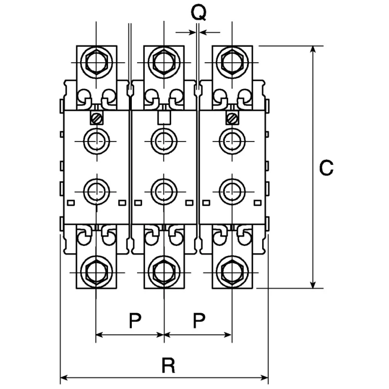 Mersen 160A Rail Mount Fuse Holder, 1P Pole, Plastic Case, Silver Plated Electrolytic Copper Contacts F215170 / BB001EP