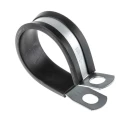 RS PRO Black Plated Steel Cable Clip P Clamp 40 mm Max Bundle Diameter Screw Fixing 19.1mm x 2.4mm x 2.4mm 287-5581