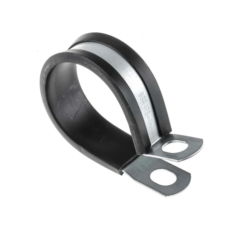 RS PRO Black Plated Steel Cable Clip P Clamp 40 mm Max Bundle Diameter Screw Fixing 19.1mm x 2.4mm x 2.4mm 287-5581