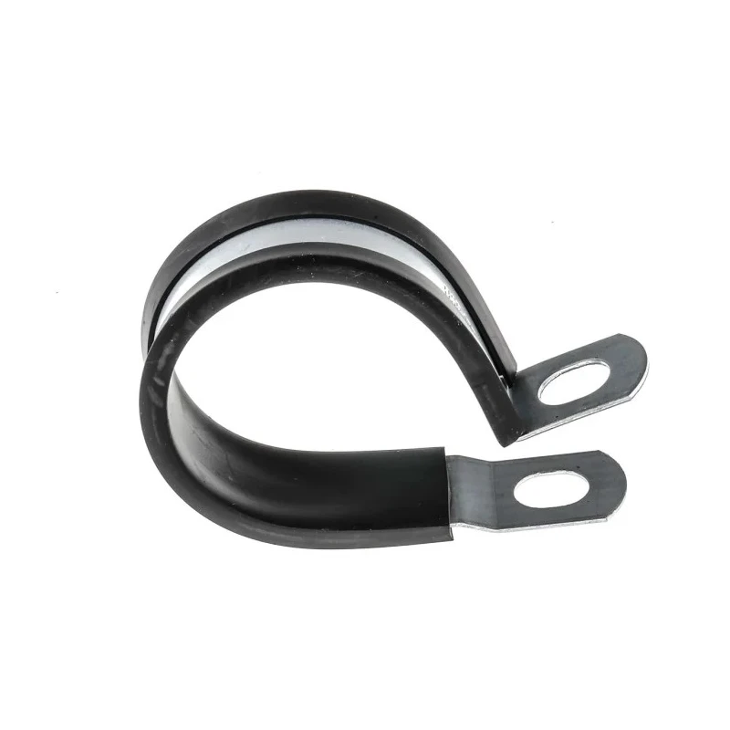 RS PRO Black Plated Steel Cable Clip P Clamp 40 mm Max Bundle Diameter Screw Fixing 19.1mm x 2.4mm x 2.4mm 287-5581
