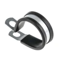 RS PRO Black Plated Steel Cable Clip P Clamp 40 mm Max Bundle Diameter Screw Fixing 19.1mm x 2.4mm x 2.4mm 287-5581