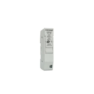 Mersen 32A Rail Mount Fuse Holder, 1P-Pole, 500V AC Polyamide 66 Thermoplastic CCR Series N218213 / CCR101