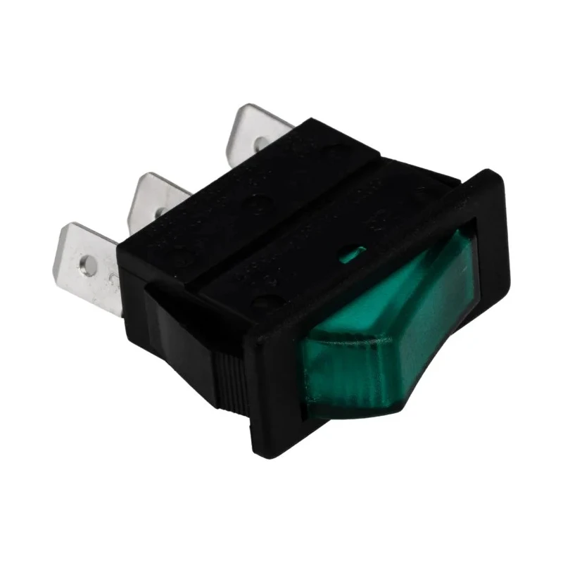 Arcolectric (Bulgin) Ltd Illuminated SPST On-Off Rocker Switch Panel 16A 230V Green Actuator C5503ALNAK