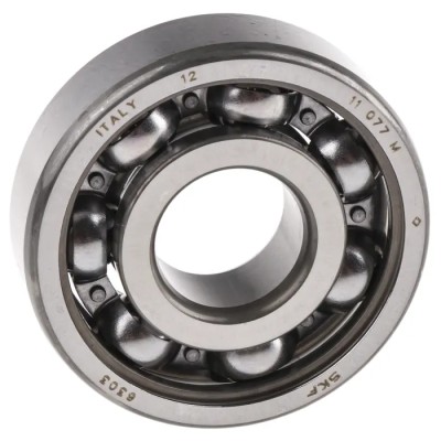 SKF Single Row Deep Groove Ball Bearing, 17 mm ID, 47 mm OD, 14 mm Width, Sheet Metal Cage, Steel Balls 6303