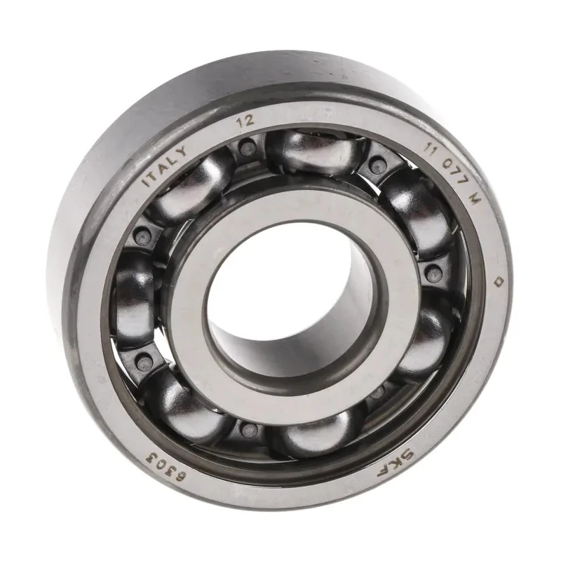 SKF Single Row Deep Groove Ball Bearing, 17 mm ID, 47 mm OD, 14 mm Width, Sheet Metal Cage, Steel Balls 6303