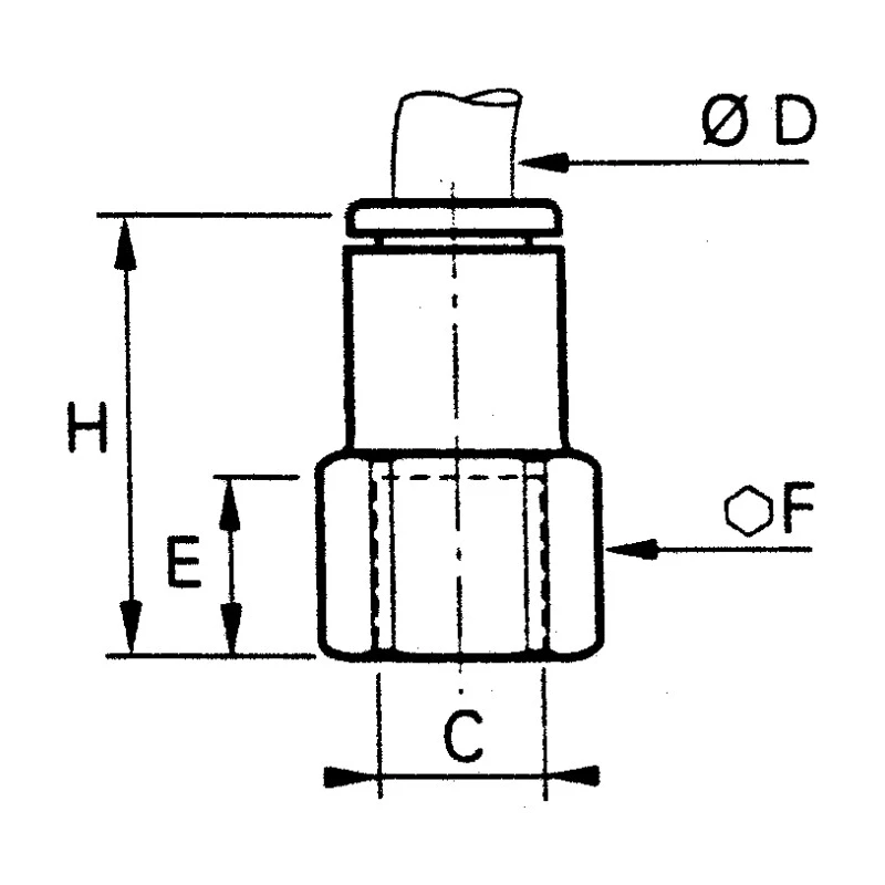 Legris Series Pneumatic Fitting Female Threaded-to-Tube M5 x 0.8, Push In 4 mm, Nickel Plated Brass, 20 bar, 80°C LF3000