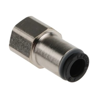 Legris Pneumatic Fitting Series Female Threaded-to-Tube, Nickel Plated Brass, 1/8 in G Thread, Push-In 6 mm, 20 bar LF3000