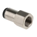 Legris Pneumatic Fitting Series Female Threaded-to-Tube, Nickel Plated Brass, 1/8 in G Thread, Push-In 6 mm, 20 bar LF3000