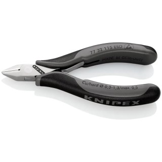 Knipex Side Cutter With Bevel ESD Safe Diagonal Cutter 11mm Jaw Width 115mm Length 77 32 115 ESD