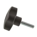 Elesa Black Polypropylene Multiple Lobes Clamping Knob, Threaded Stud, 50 mm Diameter, 30 mm Thread Length 69963