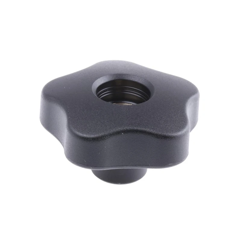 Elesa High Resilience Polypropylene Multiple Lobes Clamping Knob Threaded Through Hole Black 63 mm Diameter 70017