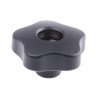 Elesa High Resilience Polypropylene Multiple Lobes Clamping Knob Threaded Through Hole Black 63 mm Diameter 70017