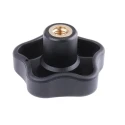 Elesa High Resilience Polypropylene Multiple Lobes Clamping Knob Threaded Through Hole Black 63 mm Diameter 70017