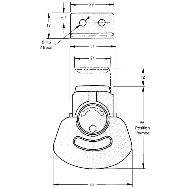 Southco Steel Spring Loaded Draw Latch 67 mm Length 52 mm Width 19 mm Depth K2-3005-89