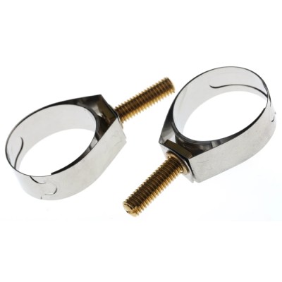 Unex Stainless Steel, Brass (Bolt) Slotted Screw Hose Clip 21.8-27 mm ID 9943
