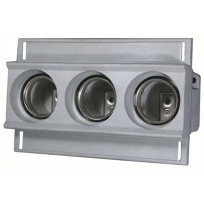 ETI 25A Bottle Fuse Holder, 3P-Pole for D02 Fuse, 500V AC, Plastic Body, Silver Plated Brass Contacts 2322025