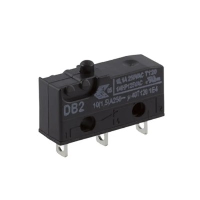 ZF Button Micro Switch with Solder Terminal, SPDT Contact, 10.1A Current, 250 V AC, IP50 Protection DB2C-A1AA