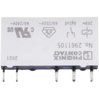 Phoenix Contact PCB Power Relay 24V DC Coil 6A Switching Current SPDT 2961105