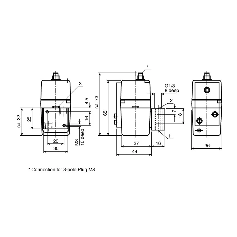 Parker Origa Pneumatic Regulator 1/8 in Port Size Aluminium Body 10 bar Max Operating Pressure 350L/min Max PS120001-080-000