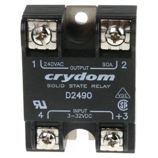 Crydom 1 240 VAC Series Solid State Relay, 90 A Load, Panel Mount, 280 Vrms Load, 32V Control D2490