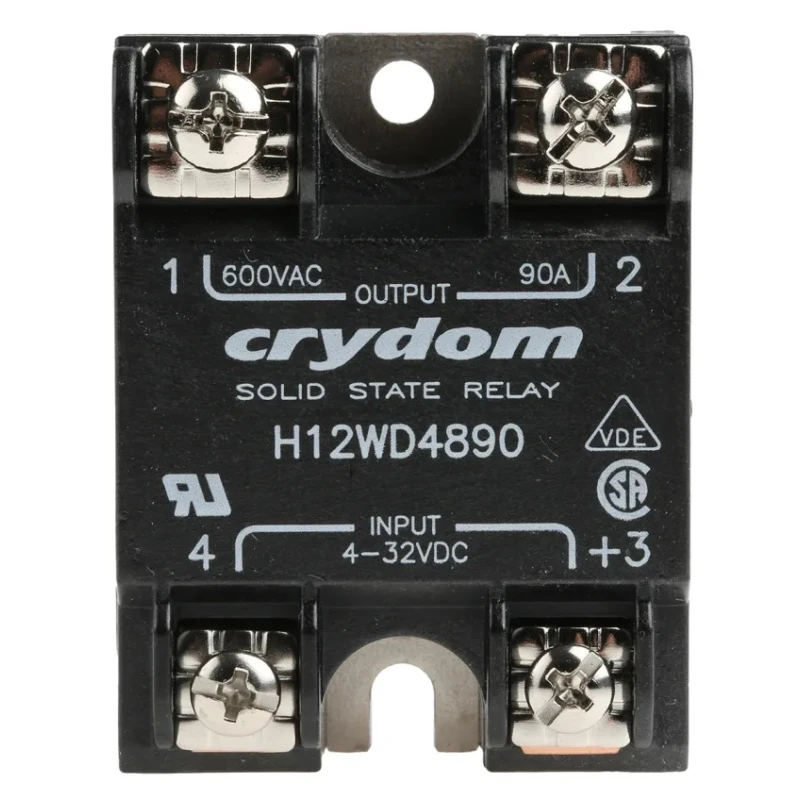 Crydom H1 Series Solid State Relay, 90 A Load Current, Panel Mount, 660 V AC Load, 32 V Control H12WD4890