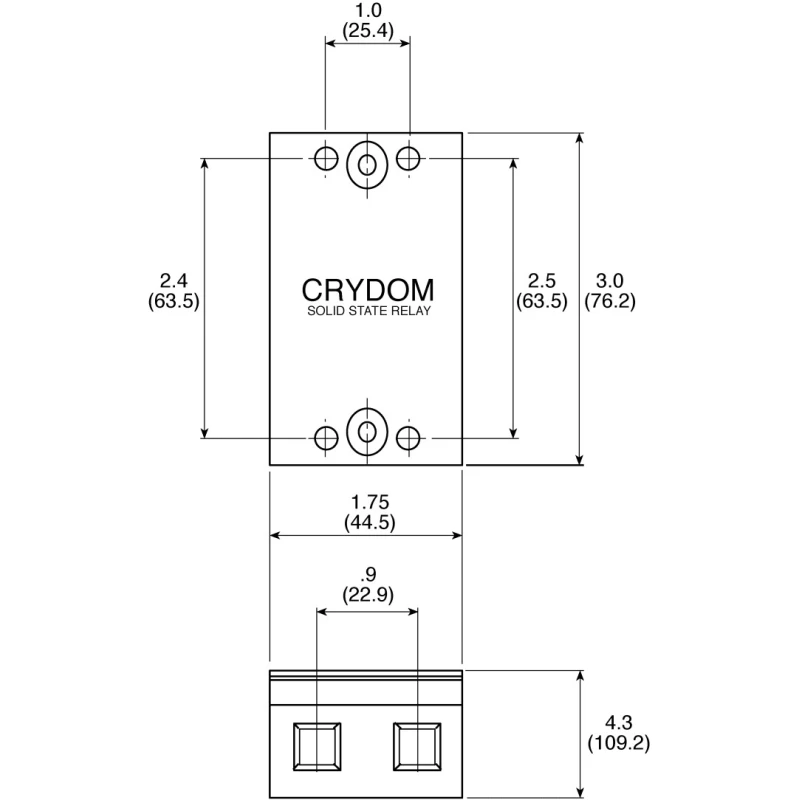 Crydom CMD Series Solid State Relay Panel Mount 25A Load 280V Load 32V Control CMD2425