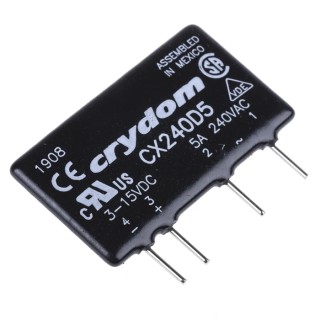 Crydom Crydom CX Series Solid State Relay 5 A Load PCB Mount 280 V AC Load 15V DC Control CX240D5