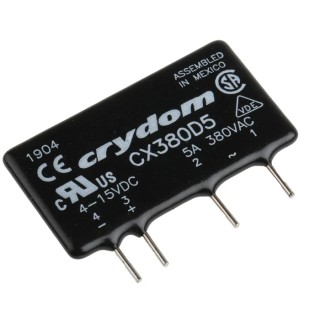 Crydom Crydom Series Solid State Relay, 5 A Load Current, PCB Mount, 530 V AC Load, 15 V DC Control CX380D5