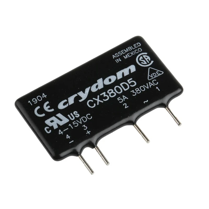 Crydom Crydom Series Solid State Relay, 5 A Load Current, PCB Mount, 530 V AC Load, 15 V DC Control CX380D5