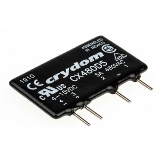 Crydom CX Series Solid State Relay, 5 A Load, PCB Mount, 660 V AC Load, 15 V Control CX480D5