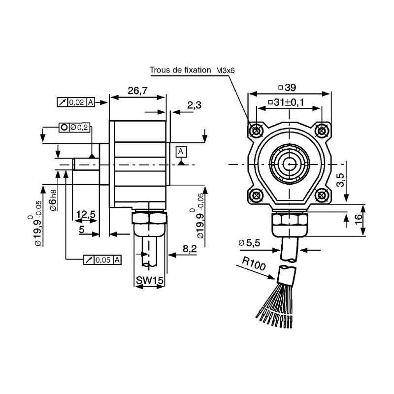 Hengstler RI38 Series Incremental Encoder 30V DC, 360 PPR, Push Pull Signal, 6 mm Shaft 0529103